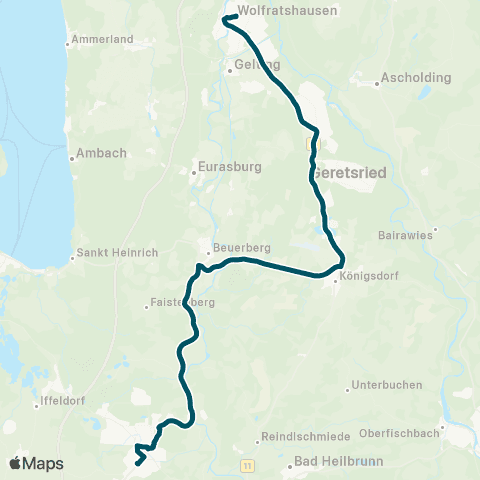 Die Münchner VerkehrsVerbund  Wolfratshausen - Königsdorf - Beuerberg - Penzberg map