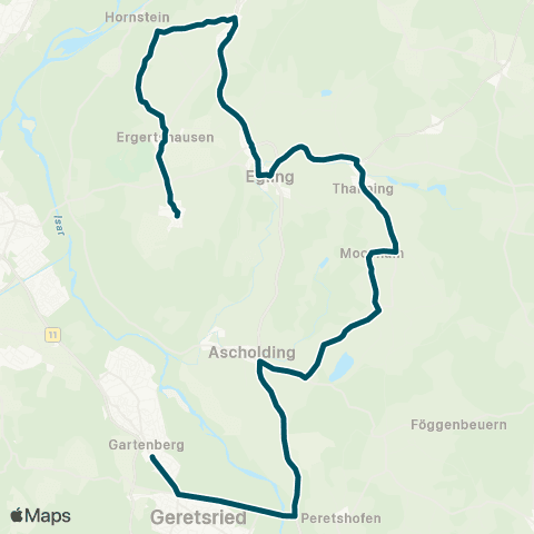 Die Münchner VerkehrsVerbund  Wolfratshausen - Egling - Endlhausen map