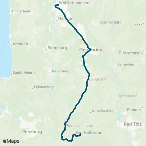 Die Münchner VerkehrsVerbund  Bad Heilbrunn - Schönrain - Geretsried - Wolfratshausen map