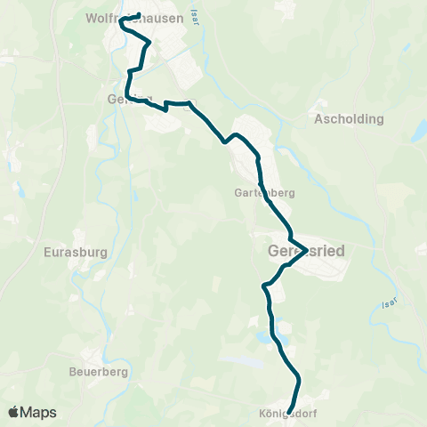 Die Münchner VerkehrsVerbund  Geretsried, Stein - Am Stern - Johannisplatz - Lilienstr. - Gelting - Wolfratshausen map
