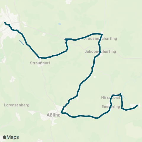 Die Münchner VerkehrsVerbund  Grafing Bahnhof - Frauenneuharting - Aßling - Rott am Inn - Griesstätt map