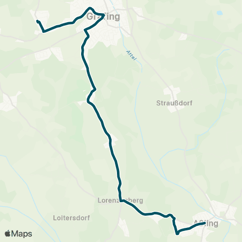 Die Münchner VerkehrsVerbund  Aßling, Rathaus - Aßling - Oberelkofen - Grafing Bahnhof map