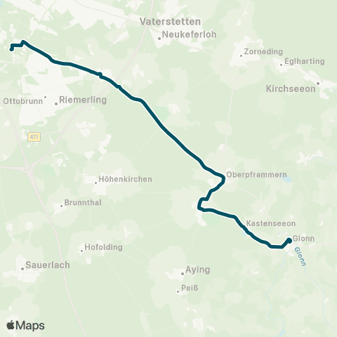 Die Münchner VerkehrsVerbund  Glonn - Egmating - Oberpframmern - Putzbrunn - Neuperlach Süd map