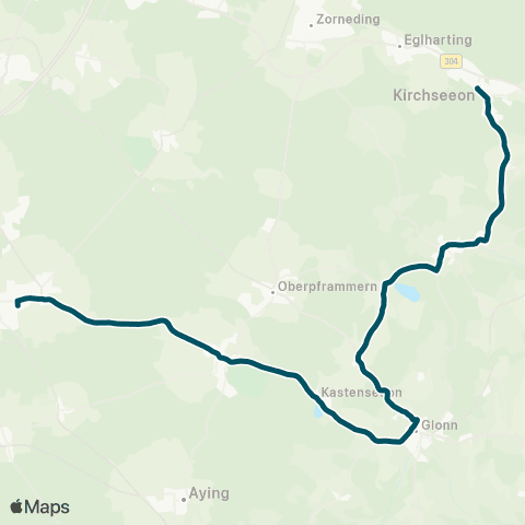 Die Münchner VerkehrsVerbund  Kirchseeon - Moosach - Glonn - Egmating - Höhenkirchen-Siegertsbrunn map