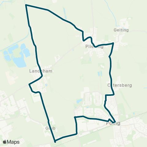 Die Münchner VerkehrsVerbund  Poing Nord - Grub Nord - Pliening - Gelting - Poing Nord map
