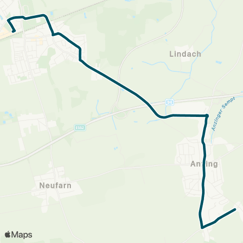 Die Münchner VerkehrsVerbund  Poing Nord - Anzing - Obelfing map