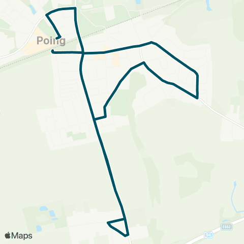 Die Münchner VerkehrsVerbund  Poing Süd - Poing, Rathaus Süd - Angelbrechting - Poing Süd map