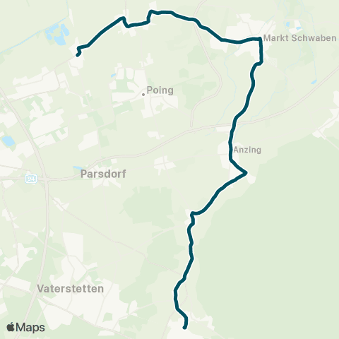 Die Münchner VerkehrsVerbund  Zorneding, St.-Martin-Str. - Anzing - Markt Schwaben - Pliening - Landsham map