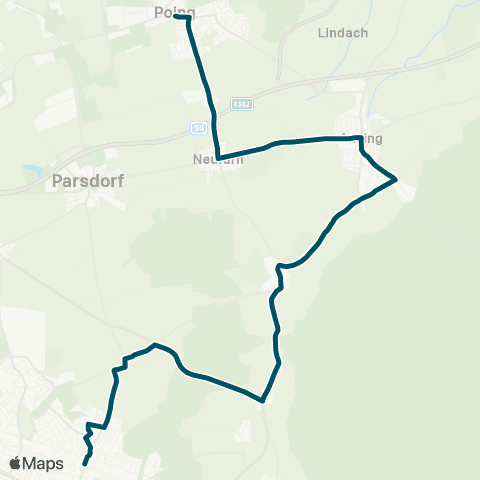 Die Münchner VerkehrsVerbund  Poing Süd - Neufarn - Anzing - Baldham Nord map