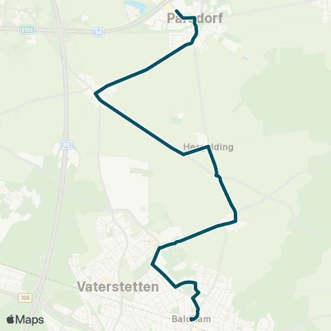 Die Münchner VerkehrsVerbund  Parsdorf Posthalterring - Weißenfeld - Hergolding - Baldham Dorf - Baldham Nord map