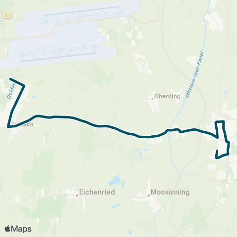 Die Münchner VerkehrsVerbund  Hallbergmoos - Notzing - Erding, Gewerbegebiet West - Berufsschule - Erding map