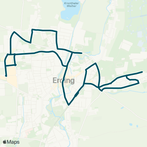 Die Münchner VerkehrsVerbund  Erding - Brauerei - Am Stadion - Williamsville - Erding map