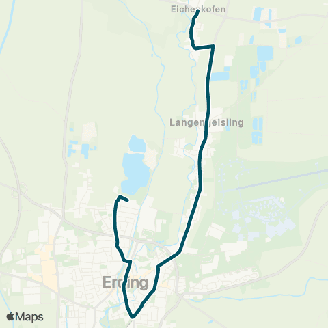 Die Münchner VerkehrsVerbund  Therme Erding - Altenerding / Kronthaler Weiher - Erding - Eichenkofen map