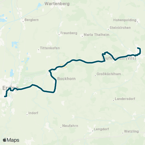 Die Münchner VerkehrsVerbund  Taufkirchen (Vils), Gewerbegebiet - Inning am Holz - Erding map