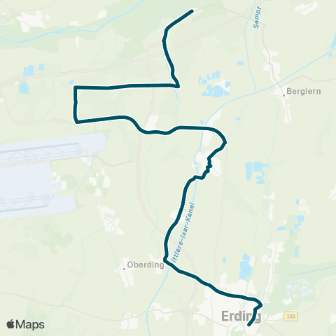 Die Münchner VerkehrsVerbund  Erding - Eitting - Eittingermoos - Gaden map
