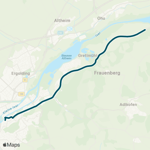 Die Münchner VerkehrsVerbund  Wolfsteinerau - Frauenberg - Gretlmühle - Altstadt map