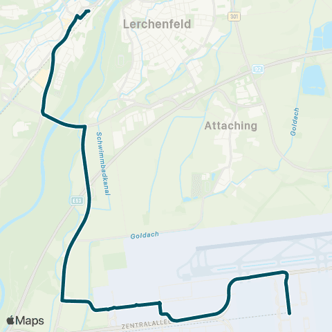 Die Münchner VerkehrsVerbund  Freising - Flughafen, Terminalstr. Mitte map