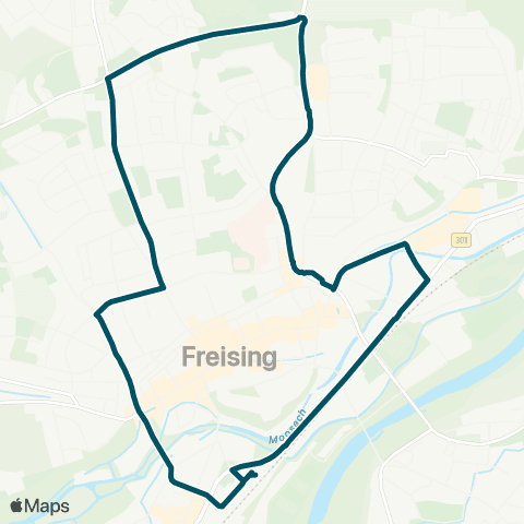 Die Münchner VerkehrsVerbund  Freising - Landshuter Straße - Waldfriedhof - Prinz-Ludwig-Straße - Freising map