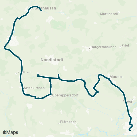 Die Münchner VerkehrsVerbund  Leitersdorf - Nandlstadt - Mauern - Moosburg map