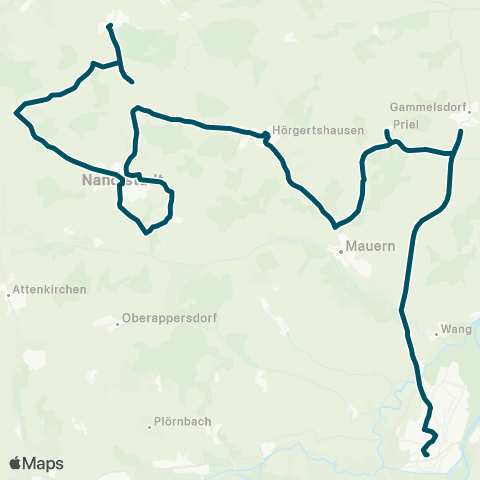 Die Münchner VerkehrsVerbund  Mainburg - Rudelzhausen - Hörgertshausen - Moosburg Mainburg - Rudelzhausen - Hörgertshausen - Moosburg map