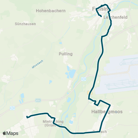 Die Münchner VerkehrsVerbund  Neufahrn - Hallbergmoos - Freising map
