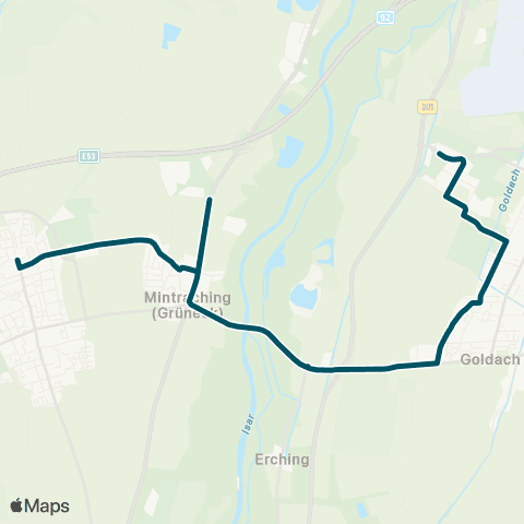 Die Münchner VerkehrsVerbund  Hallbergmoos / Ort - Mintraching - Neufahrn map