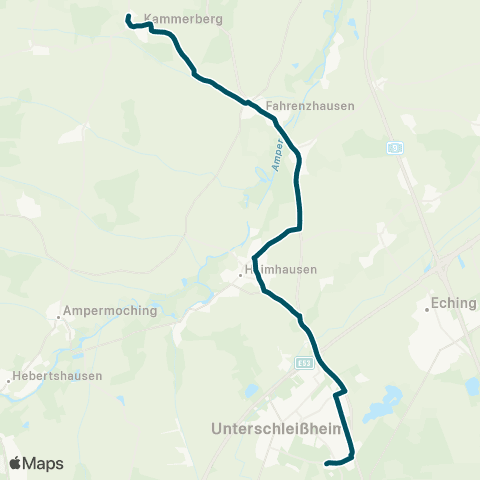 Die Münchner VerkehrsVerbund  Schulzentrum / Lohhof Süd - Kammerberg - Hohenkammer map