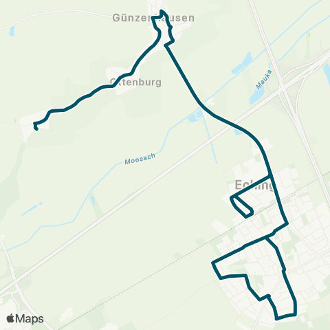 Die Münchner VerkehrsVerbund  Deutenhausen - Eching Nord / Süd - Deutenhausen map