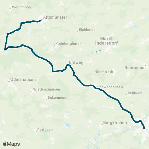 Die Münchner VerkehrsVerbund  Dachau - Schwabhausen - Unterweikertshofen - Altomünster map
