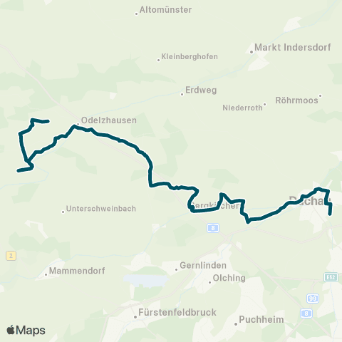 Die Münchner VerkehrsVerbund  Stockach / Ebersried - Odelzhausen - Sulzemoos - Bergkirchen - Dachau map