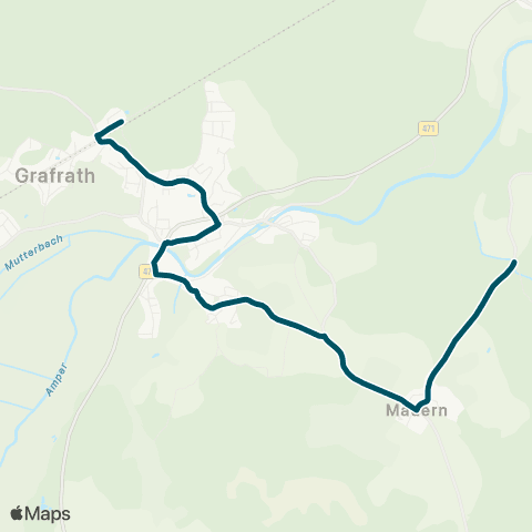 Die Münchner VerkehrsVerbund  Grafrath - Unteralting - Mauern - Jexhof map