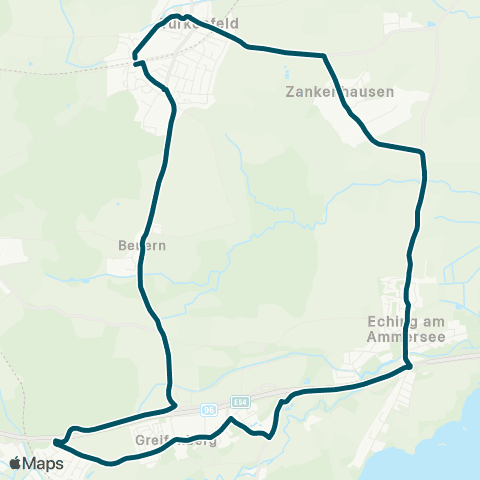 Die Münchner VerkehrsVerbund  Türkenfeld - Beuern - Neugreifenberg - Greifenberg - Eching - Türkenfeld map