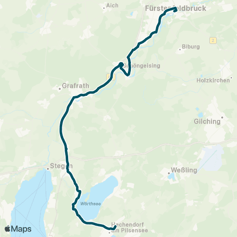Die Münchner VerkehrsVerbund  Fürstenfeldbruck, Schöngeisinger Str. - Buchenau - Schöngeising - Grafrath - Inning - Seefeld-Hechendorf map