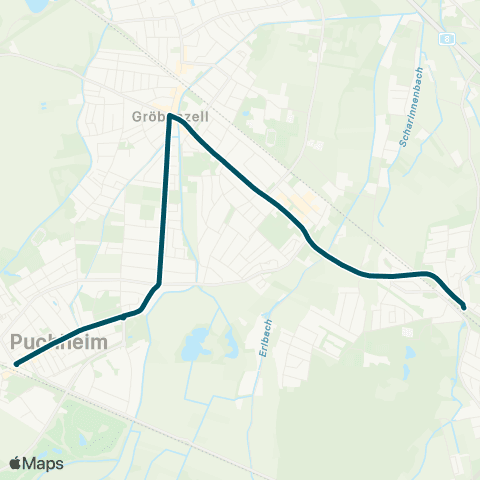 Die Münchner VerkehrsVerbund  Lochhausen - Gröbenzell - Puchheim Nord map