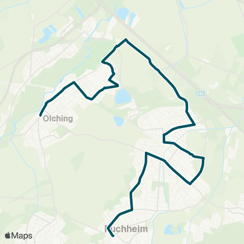 Die Münchner VerkehrsVerbund  Olching, Kulturwerkstatt - Olching - Gröbenzell - Puchheim Nord map