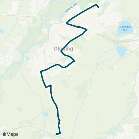 Die Münchner VerkehrsVerbund  Eichenau Nord - Olching, Grundschule - Olching - Olching, Cronenbergstraße map