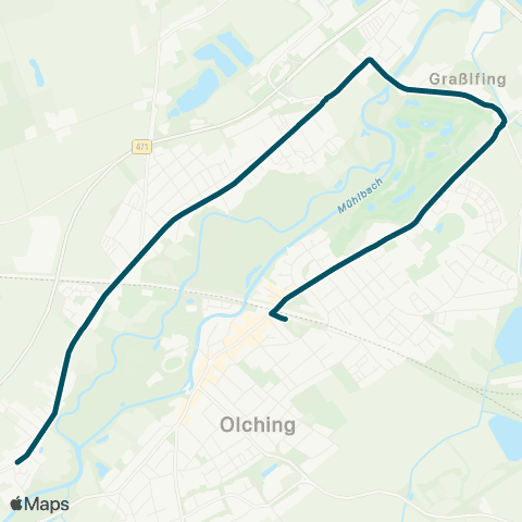 Die Münchner VerkehrsVerbund  Graßlfing, Georgenstraße - Geiselbullach - Esting - Kriegerdenkmal map