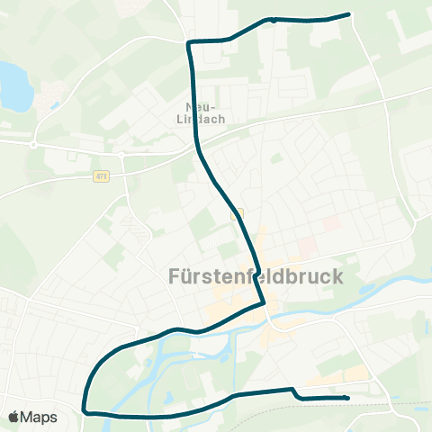 Die Münchner VerkehrsVerbund  Fürstenfeldbruck, Fliegerhorst - Fürstenfeldbruck map