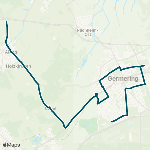 Die Münchner VerkehrsVerbund  Fürstenfeldbruck - Alling - Germering-Unterpfaffenhofen - Germering, Kerschensteiner Schule map