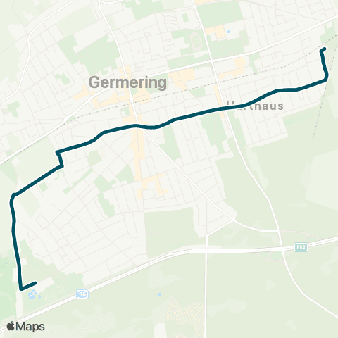 Die Münchner VerkehrsVerbund  Harthaus Süd - Germering, Kleiner Stachus - Germering, Freibad / Polariom map
