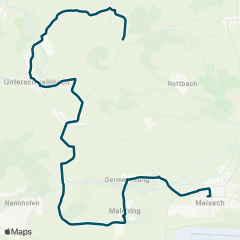 Die Münchner VerkehrsVerbund  Maisach, Schulen - Malching - Egenhofen, Dirlesried map