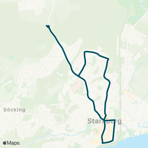 Die Münchner VerkehrsVerbund  Starnberg - Blumensiedlung - Hanfeld - Starnberg map