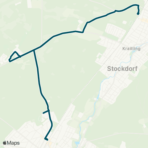 Die Münchner VerkehrsVerbund  Planegg West - KIM ( - Gauting - KIM) - Planegg West map