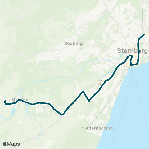 Die Münchner VerkehrsVerbund  Maising - Starnberg - Starnberg Nord map