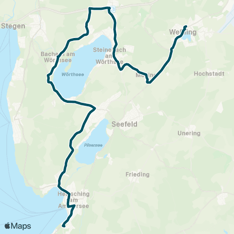Die Münchner VerkehrsVerbund  Andechs - Seefeld-Hechendorf - Steinebach - Walchstadt map