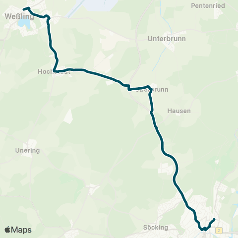 Die Münchner VerkehrsVerbund  Weßling - Starnberg Nord map