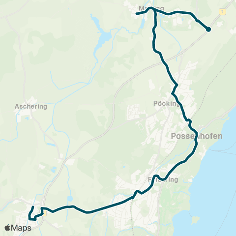 Die Münchner VerkehrsVerbund  Traubing - Feldafing - Possenhofen - Maising map