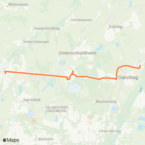 Die Münchner VerkehrsVerbund  Dachau - Oberschleißheim - Garching-Hochbrück - Garching-Forschungszentrum map