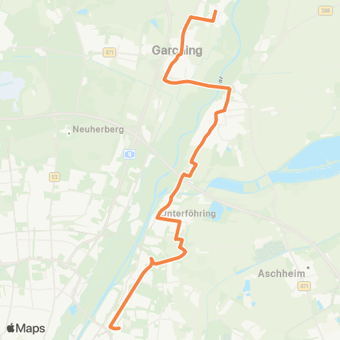 Die Münchner VerkehrsVerbund  Arabellapark - Unterföhring - Ismaning - Garching - Garching-Forschungszentrum map