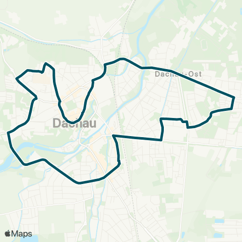 Die Münchner VerkehrsVerbund  Dachau - Rathaus - Klinikum - Landratsamt - Dachau map